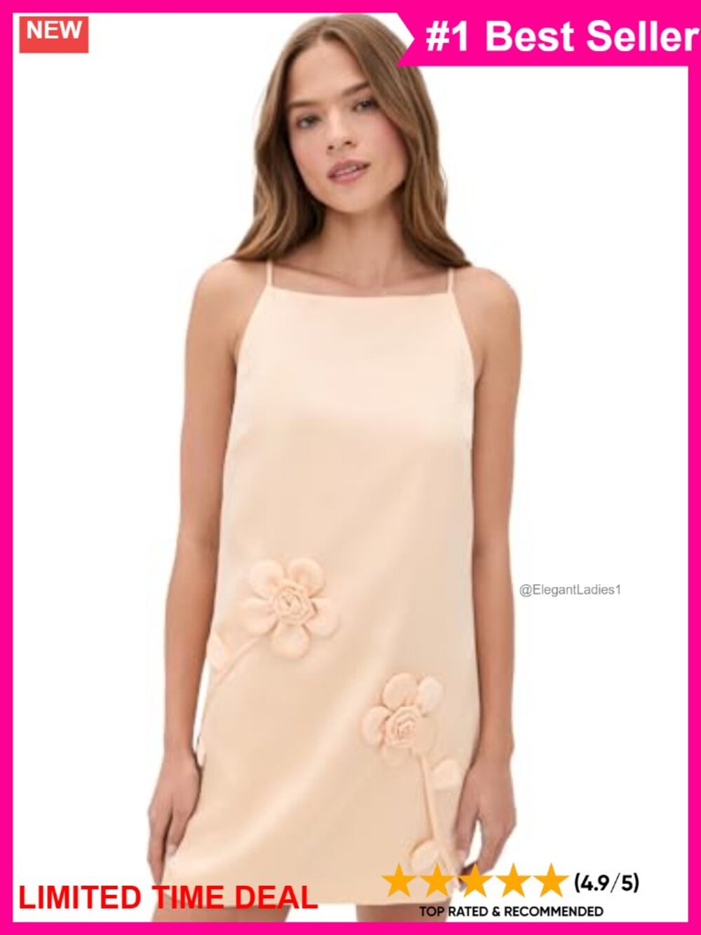 ASTR the label Marigold Fit & Flare Mini Dress Satin Floral Appliques